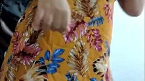 Modeling high heels short dress flashing sweet college panties!