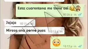 busty latina at work masturbates pussy on whatsapp video call with big cock fan