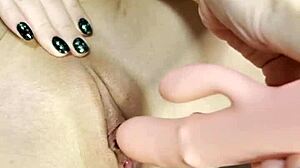 Neighbor girl next door tests santa's toy on her tight pussy for steamy orgasm