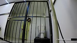 tsayyyy humiliating lilly hall in latex heels and handcuffs backstage