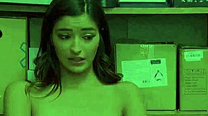 WOW! Cute Skinny Teen Shoplifter Cums on Mall Cop Cock!