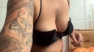 making dinner for hubbys friend knowing ill be their halloween pussy dessert