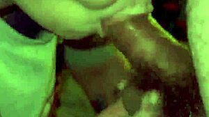 chubby ginger milf licks balls gags deep on huge cock draining every drop