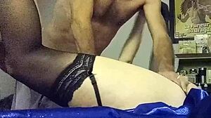 french slut in satin red dress doggystyle ass lick atm