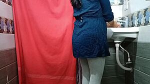 the virgin boss roughly pounds his secretary in office bathroom with clear hindi audio