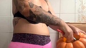 making dinner for hubbys friend knowing ill be their halloween pussy dessert