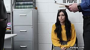 a nice strip search leads to hidden blowjob