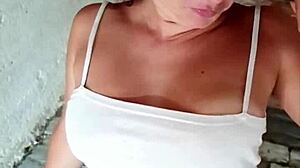 stepmom teases flashing then blows me public outdoor pov