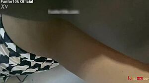 Our raw deep kitchen fuck left her skinny black pussy dripping wet