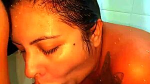 Surprised her in shower for curvy fuck