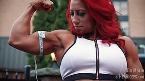 hey tia marie show off those muscle bicep measurements