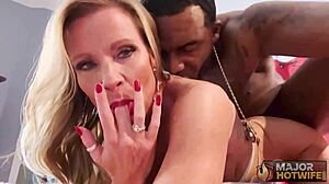 Busty blonde milf kristi kream bends for rome major's big black cock pussy pounding