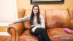 busty brunette elliot deepthroats then doggystyle banged hard