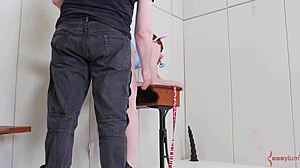 bound redhead teen sub rims master's ass before rough anal to mouth