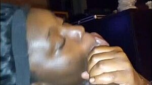 darkchocolatebarbie gags deep on bbc takes facial cumshot swallow pov sloppy spit