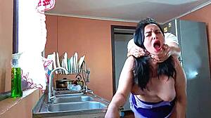 Fucking Stepmom Topless Kitchen Moans Rough Cuckold Taboo