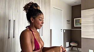 pov brunette latina gulps my full cum load down her throat first college lesson