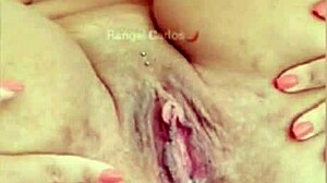 Rangel Carlos thrusts huge dildo deep into her juicy squirting Brazilian pussy machine-style