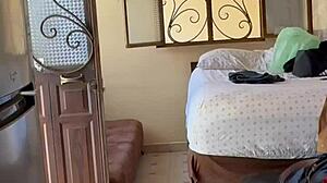 naked muscular mexican bodybuilder get ready voyeur style