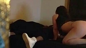 amber welcomes rookie with her warm tongue on homemade interracial cock