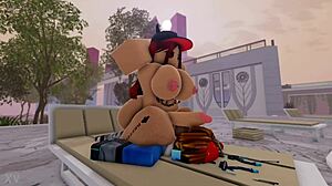 Naked black trans poolside anal surprise from eager guy fan request