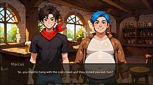 Farmer Kink Hentai: Party Bathroom Cock Check Turns Taboo