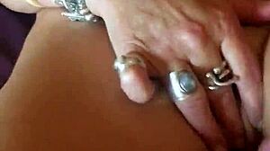 british milf wife close-up masturbates to piercing orgasm