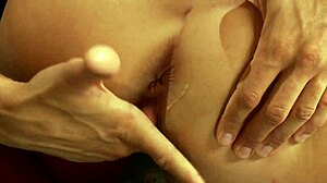 Blonde anna joy fishnets shaved pussy fucked cum facial!