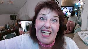 Retro Blue-Eyed Babe Says Goodbye To Dawnskye1962's Favorite Pink Panties