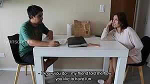 your girlfriend's away so i bent over her desk for boyfriend's cum in ass 😏💦