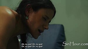 Stepdaughters lulu chu and penny barber pussy ride strapon taboo.