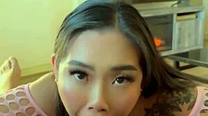 Step-daddy's huge cock chokes my throat pov gagging blowjob ends facial cumshot