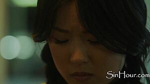 Stepdaughters lulu chu and penny barber pussy ride strapon taboo.