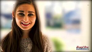 busty brunette elliot deepthroats then doggystyle banged hard