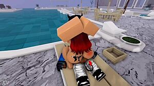 Naked black trans poolside anal surprise from eager guy fan request