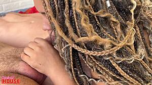 Baiana teen sneaks to cuckold house for hidden threesome anal creampie