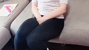 watching porn while jerking wet holes till anal toy orgasm