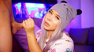 Submissive Latina Craves Cum Tongue Taste