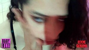 Hermanastra Babyluna939 milks tits then swallows full creampie load
