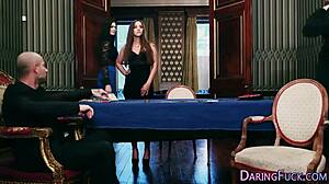 euro hottie deepthroats big cock for facial spunk!