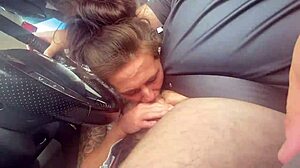 Blonde Sucks Monster Cock Driving Cum Mouthful