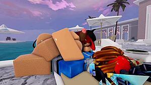 Naked black trans poolside anal surprise from eager guy fan request