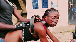 petite biker teen fucks standing on bike in public garage quickie