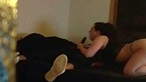 amber welcomes rookie with her warm tongue on homemade interracial cock