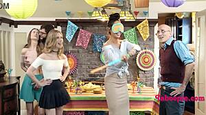 stepsis party lick goes wrong oops taboo skirt up 😱🍑💦😂