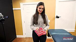 busty brunette elliot deepthroats then doggystyle banged hard