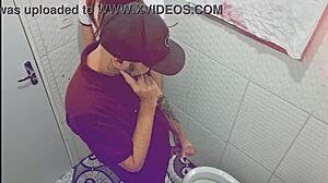 safada gets hardcore creampie fucked by stranger in bar bathroom!