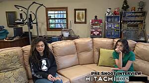 freshman mara luv squirms to mandatory hitachi orgasm pov 😩 vibrator spreads her shaved pussy