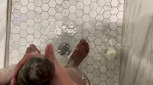 stepsis hops in shower jerks stepbro big cock pov