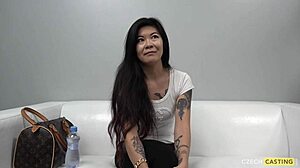 akasha colin czech casting babe takes asian-style doggy pounding